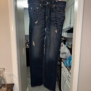 True Religion Navy Distressed Skinny Jeans